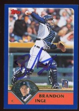 2002 Topps BRANDON INGE Signed Card autograph TIGERS