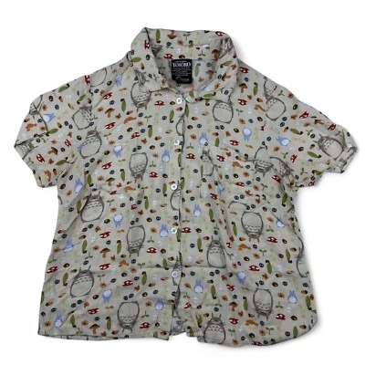 Camisa My Neighbor Totoro Talla NIÑOS MD Estampado Completo Manga Corta Marfil Abotonada Foto 1 de 4