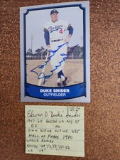1988 Pacific Duke Snider Autograph  Baseball  Card Alex Stern Collection