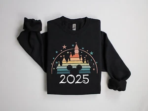 2025 Disney Castle Sweatshirt | Family Matching Disneyland | Disney World Trip - Picture 1 of 2