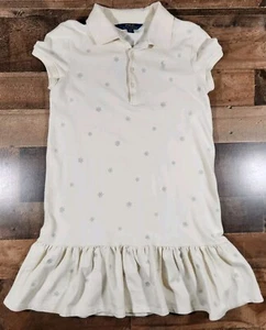 Polo Ralph Lauren Summer Dress Youth Large 12-14 Snowflake Logo All Over Print - Picture 1 of 15
