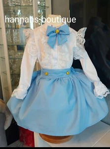 New 8/9yrs Spanish romany Easter lady religious blue top and skirt dress girls - Picture 1 of 1