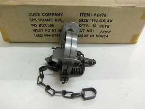 1 Duke # 1 3/4 4 COIL Coil Spring Trap 0478 Bobcat Coyote Lynx Otter Fox Raccoon - Picture 1 of 3