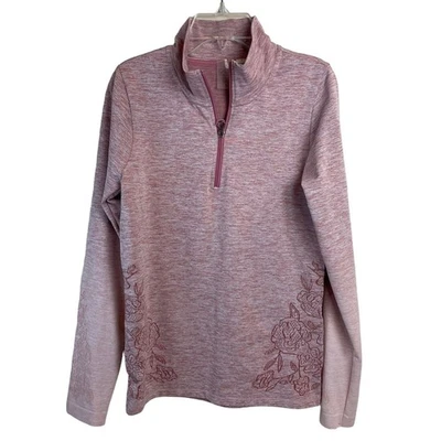 Pullover deportivo Calia para mujer M rosa 1/4 cremallera recorte láser manga larga Foto 1 de 4