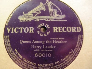 1909 Harry LAUDER Scotch HUMOR Queen Among the Heather Victor 60010 - Imagen 1 de 1