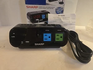 Sharp Alarm Clock SPC137 with 2 120V 5Amp AC Outlets and USB Plug NEW IN BOX - Picture 1 of 5