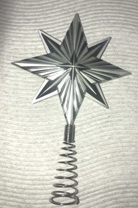 2017 Hallmark Andenken silberfarben Stern Weihnachten strahlender Mini Baumspitze - Bild 1 von 11