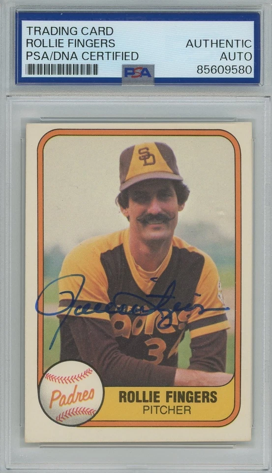 Rollie Fingers 1981 Fleer Padres PSA/DNA firmado autografiado Foto 1 de 1