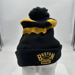 Boston Bruins New Era Black Yellow  Pom Beanie - Picture 1 of 10