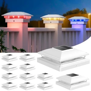 12er Pack Solar Pfosten Kappe Leuchten Farbwechsel - RGB 8 Vollton & Farbverlauf,... - Bild 1 von 6