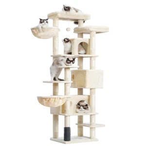 Cat Tree, 74 inches Multi-Level XL Large Cat Tower for Indoor Cats with Three... - Picture 1 of 9