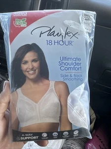 Playtex 18 Hour 48D Ultimate Shoulder Comfort Wirefree Bra 4693 White - Picture 1 of 6