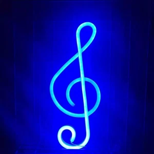 Neon LED Schild Notenschlüssel Musik Licht Wand Deko Lampe Beleuchtung Setup - Bild 1 von 36