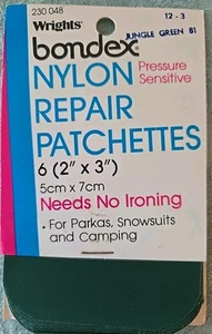 Bondex Nylon Reparatur Patchetten 2"x3" 6er Pack Schneeanzüge Parkas Zelte Regenschirme - Bild 1 von 2