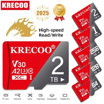 Tarjeta de memoria KRECOO de alta velocidad 1 TB 2 TB tarjeta micro SD clase 10 Xc adaptador de tarjeta Tf Foto 1 de 4