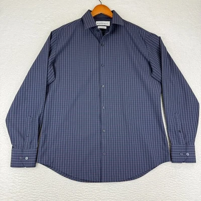 Mizzen+Main Leeward Shirt Mens M Blue Standard Fit Performance Dress Button Down - Image 1 of 4