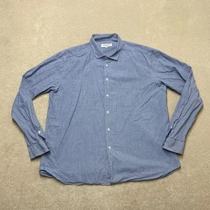 Camisa Abotonada You Must Create XL Para Hombre Azul Manga Larga YMC Hecha en Portugal - Imagen 1 de 12