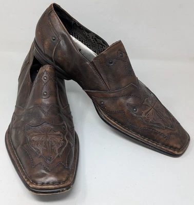 Mocasines Lounge By Mark Nason U Rock Marrón Tachonado Cruz Daga Para Hombre Talla 10.5 Foto 1 de 4