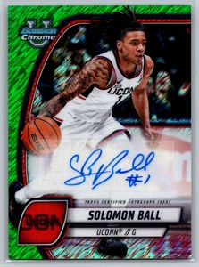 Solomon Ball 2024-25 Bowman University Chrome Green Shimmer Auto #87 UConn - Picture 1 of 2