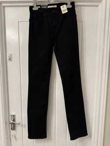 Neu Levi's 724 Damenjeans schwarz hoher Bund schmal gerade UK-Größe 26 x 32 - Bild 1 von 12
