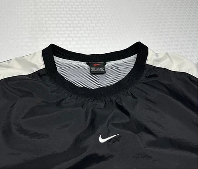 Jaqueta masculina vintage Nike CENTER SWOOSH malha forrada pulôver corta-vento Y2K GG - Imagem 1 de 4