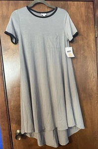 Lularoe Carly Dress Gray/black With Pocket XS NWT High/low - Picture 1 of 8