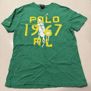 Vintage Polo Ralph Lauren Shirt Teens XL Green T Shirt Short Sleeve Pony RL - Picture 1 of 9