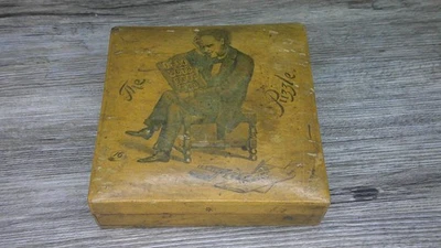 antique all wooden 15 & 34 " The Puzzle" Mauchline ware  early 1900's game  Z158 - Image 1 of 4