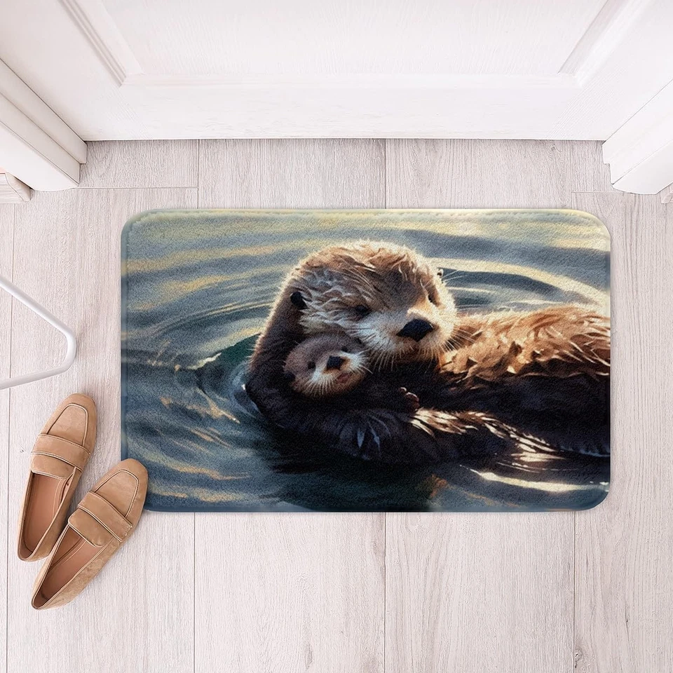 Красивая выдра мягкий флис двери ковер выдры семьи полиэстер ковер для ванны для детей... - Изображение 1 из 4