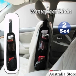 2 Car Seat Back Storage Bag Travel Organizer Multi Pocket Tissue Can Holder - Picture 1 of 6