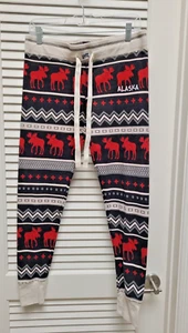 Lazy One Women PJ Pajama Lounge Pants Small Drawstring Elastic Waist Moose - Picture 1 of 9