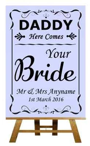 Cartel/póster de boda personalizado Lilac Daddy Here Comes Your Bride - Imagen 1 de 8