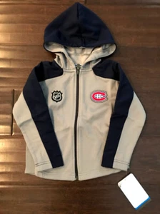 NHL Montreal Canadiens Kids Boys Full Zip Hoodie Large (7) Grey - Picture 1 of 3