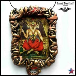 Baphomet Gothic Talisman Satanist Pendant Devil Satan Amulet Necklace Lucifer - Picture 1 of 24