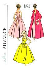 Vintage 1960s Barbie Evening Gowns, Coat, Bags Pattern Reproduction Advance 3574