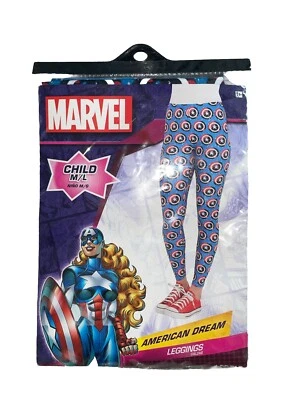 Marvel Superhéroe Sueño Americano Leggings Disfraz Accesorio Niña Talla M/L Halloween Foto 1 de 3