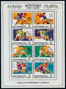 1981 AITUTAKI FOOTBALL WORLD CUP SPAIN 1982 MINI SHEET FINE USED CTO - Picture 1 of 1