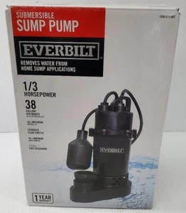 EVERBILT SUMP PUMP 1/3 HP UNUSED OPEN BOX - Picture 1 of 5