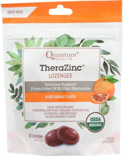 TheraZinc Organic Bagged Lozenges Blood Orange 18 Count By Quantum Health - Image 1 of 1
