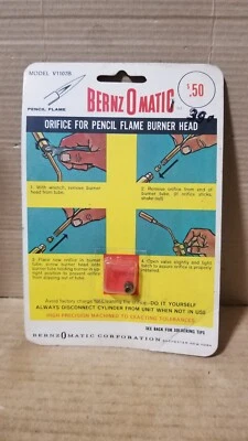 De colección Raro Bernzomatic V1107B Orificio Para Cabezal Quemador de Llama Lápiz, Nuevo de Lote Antiguo Foto 1 de 4