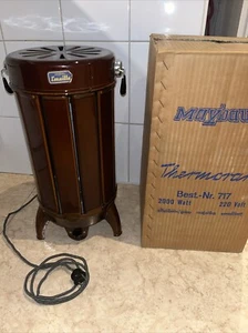 Maybaum Thermorar Elektro Ofen Heizung, Emaille, Antik, Majolika, H 51 cm - Bild 1 von 7