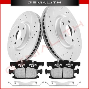 Front Slotted Brake Rotors & Ceramic Pads Kit For Lincoln Continental 315.5mm - Picture 1 of 15