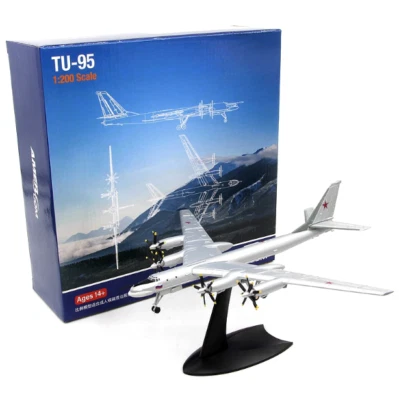 Aircraft Model AMER Russia Air Force Tu-95 Bear Strategic Bomber 1/200 Scale - Image 1 of 4