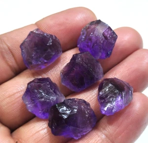Natural Purple Amethyst Rough 6 Pcs 16-19 mm Size Loose Gemstone For Jewelry - Picture 1 of 5