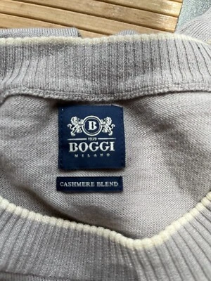 Auth Boggi Milano Cashmere Blend Crew Neck Sweater - Gray - Size M - Image 1 of 4
