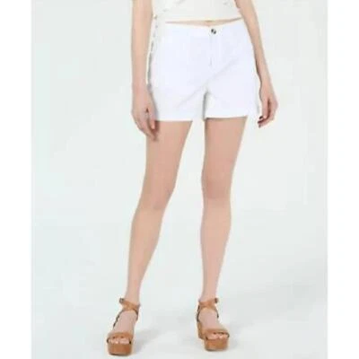 Maison Jules Women’s Flat-Front Chino Shorts in White-Size 12 - Image 1 of 4