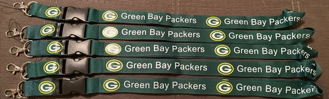 Green Bay Packers Lanyard ID Badge Key Chain Clip (Lot Of 5) Cover