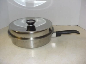 Lustre Craft 3 Ply 18-8 Stainless Steel 9.5" Skillet pan w/ tall dome Lid USA - Picture 1 of 12