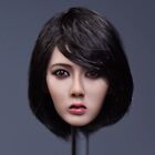 1/6 Asian Beauty Lady Head Short Black Hair for Phicen Kumik 12" Suntan Figure