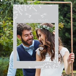 Personalised Wedding Selfie Frame Selfie Sign Swallows Design Photo Frame 1558 - Picture 1 of 2
